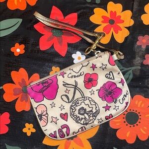 Coach KYRA Floral Poppy Sateen vintage y2k Wristlet